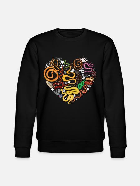 Snake Serpent Heart - Stanley/Stella CHANGER Unisex Organic Sweatshirt - black