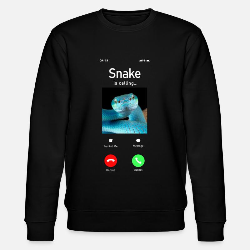 Snake Serpent Phone Display Snake - Stanley/Stella Unisex Bio-Sweatshirt CHANGER - Schwarz