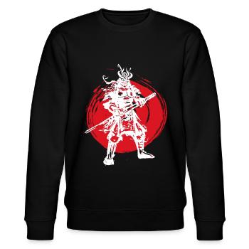 Samurai Japanese Warrior Blood Moon Design - Stanley/Stella CHANGER Unisex Organic Sweatshirt - black - Front - Nik (191cm) & Marisol (170cm)