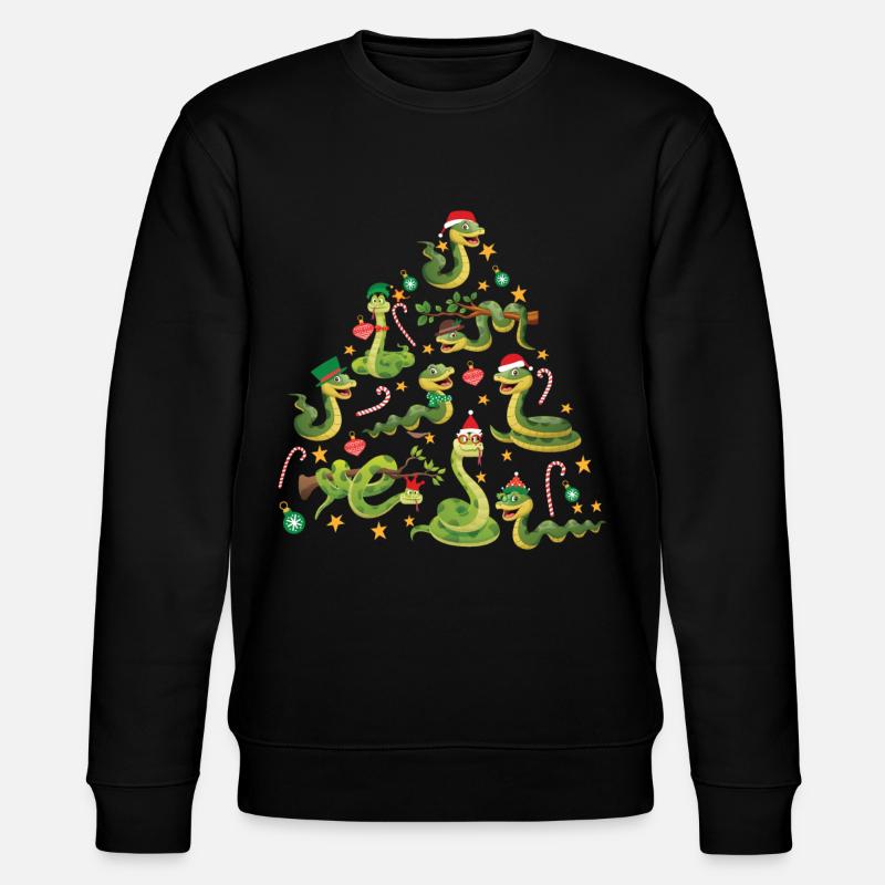 Snake Serpent Christmas Tree - Stanley/Stella Unisex Bio-Sweatshirt CHANGER  - Schwarz