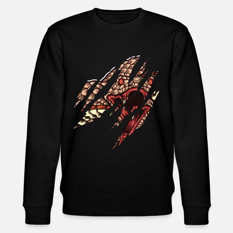 Snake Serpent Face - Stanley/Stella Unisex Bio-Sweatshirt CHANGER  - Schwarz