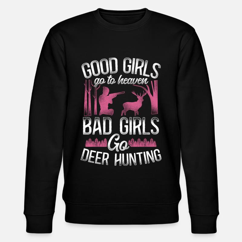 Cerf cerf chasse chasseur fille - Sweat bio CHANGER Stanley/Stella Unisexe - noir