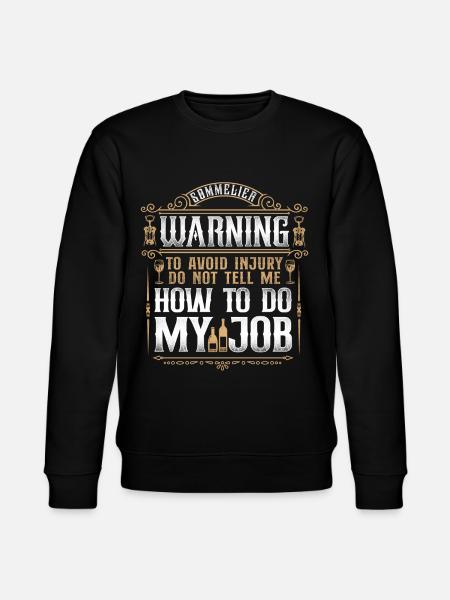 Sommelier Wine Drinking Tasting - Stanley/Stella CHANGER Unisex Organic Sweatshirt - black