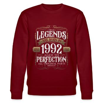 Légende 1992 30e anniversaire Cadeau Hommes Drôle - Sweat bio CHANGER Stanley/Stella Unisexe - bordeaux - Devant - Nik (191cm) & Marisol (170cm)