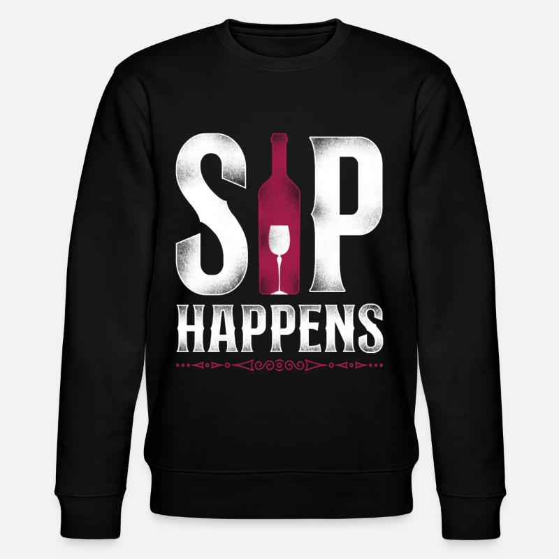 Sommelier Wine Drinking Tasting - Stanley/Stella CHANGER Unisex Organic Sweatshirt - black