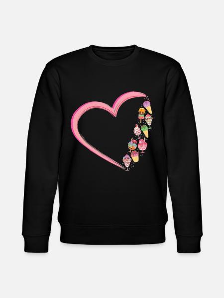 Ice Cream Heart Cone Popsicle - Stanley/Stella CHANGER Unisex Organic Sweatshirt - black