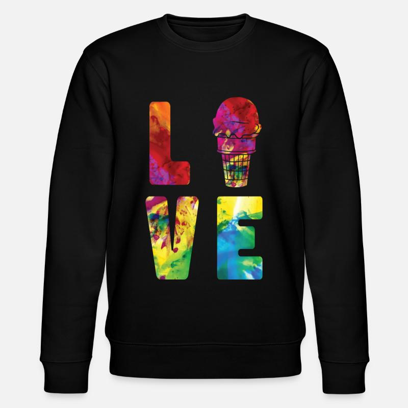 Crème glacée Aquarelle Cône Sundae - Sweat bio CHANGER Stanley/Stella Unisexe - noir