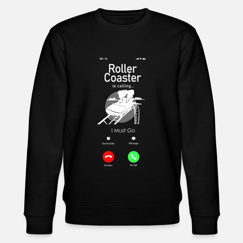 Roller Coaster Phone Display - Stanley/Stella CHANGER Unisex Organic Sweatshirt - black