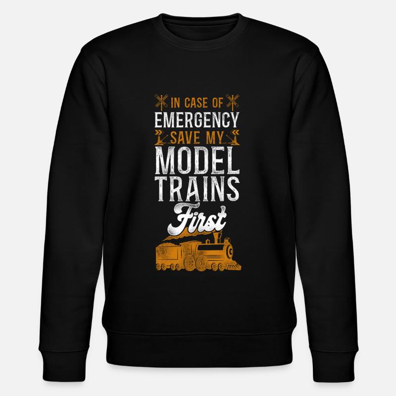 Steam Train Driver Trainspotting - Stanley/Stella Unisex Bio-Sweatshirt CHANGER  - Schwarz