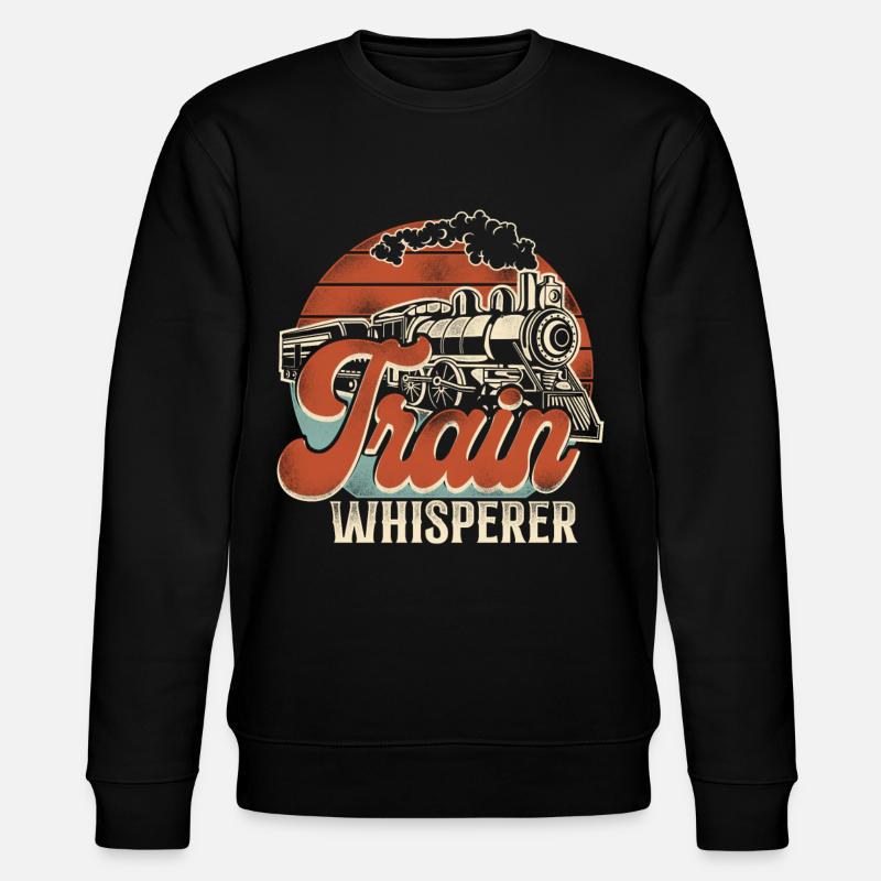 Steam Train Driver Trainspotting - Stanley/Stella CHANGER Unisex Organic Sweatshirt - black