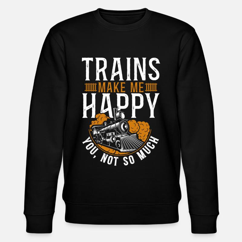 Steam Train Driver Trainspotting - Stanley/Stella Unisex Bio-Sweatshirt CHANGER  - Schwarz