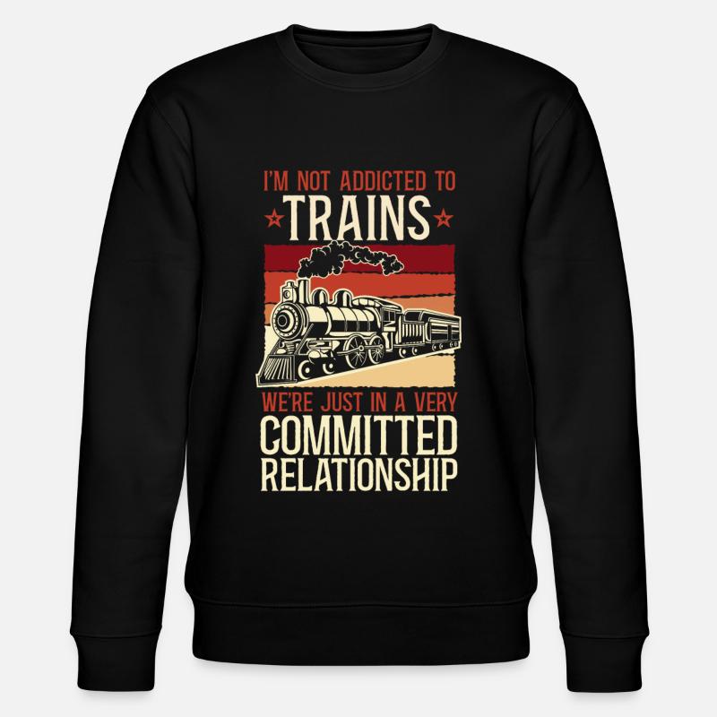 Steam Train Driver Trainspotting - Stanley/Stella CHANGER Unisex Organic Sweatshirt - black