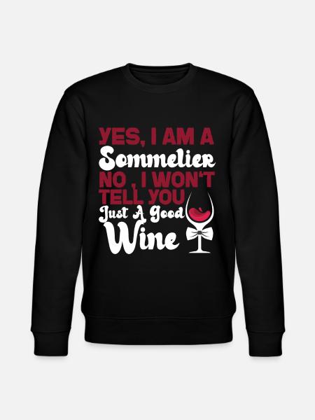 Sommelier Wine Drinking Tasting - Stanley/Stella CHANGER Unisex Organic Sweatshirt - black