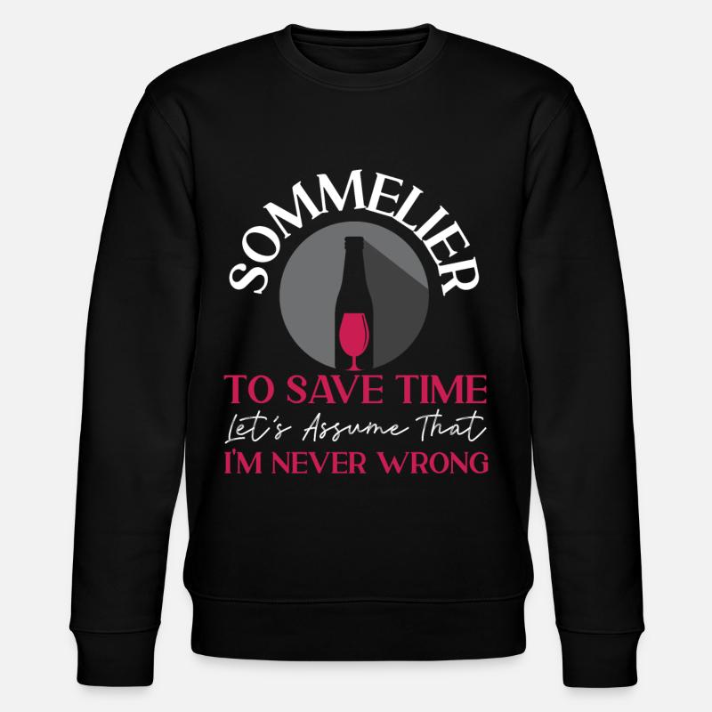 Sommelier Wine Drinking Tasting - Stanley/Stella Unisex Bio-Sweatshirt CHANGER  - Schwarz
