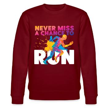 Running Runner Half Marathon - Stanley/Stella CHANGER Unisex Organic Sweatshirt - burgundy - Front - Nik (191cm) & Marisol (170cm)