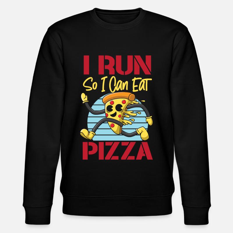 Running Runner Half Marathon Pizza - Stanley/Stella Unisex Bio-Sweatshirt CHANGER  - Schwarz