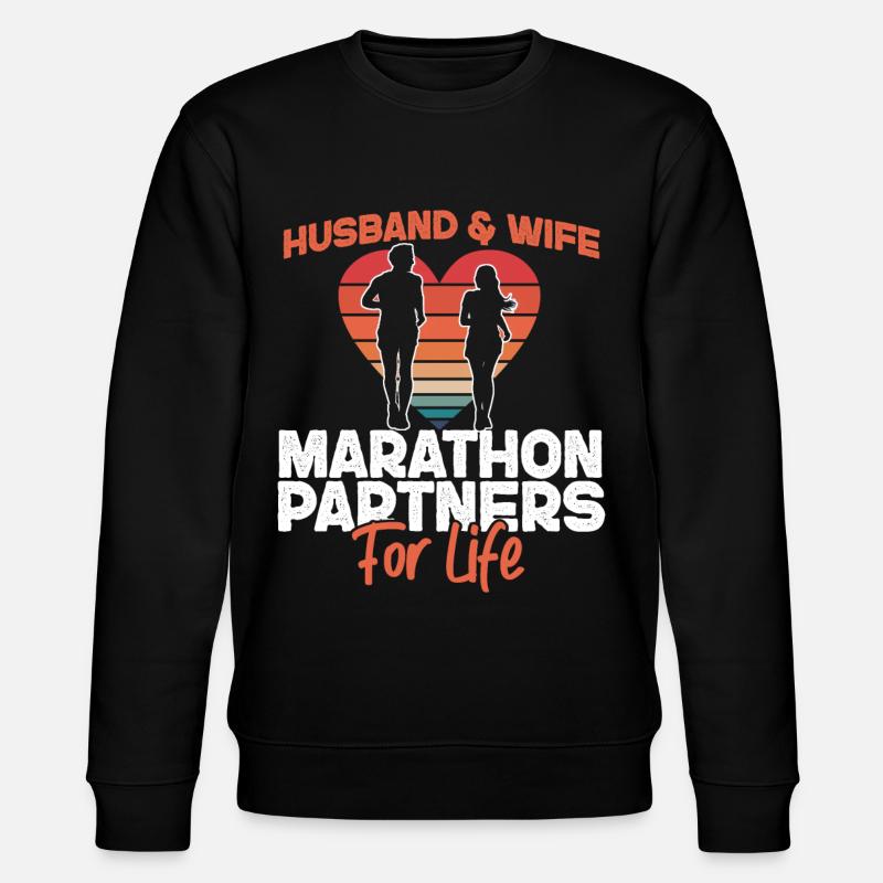 Running Runner Half Marathon - Stanley/Stella Unisex Bio-Sweatshirt CHANGER  - Schwarz