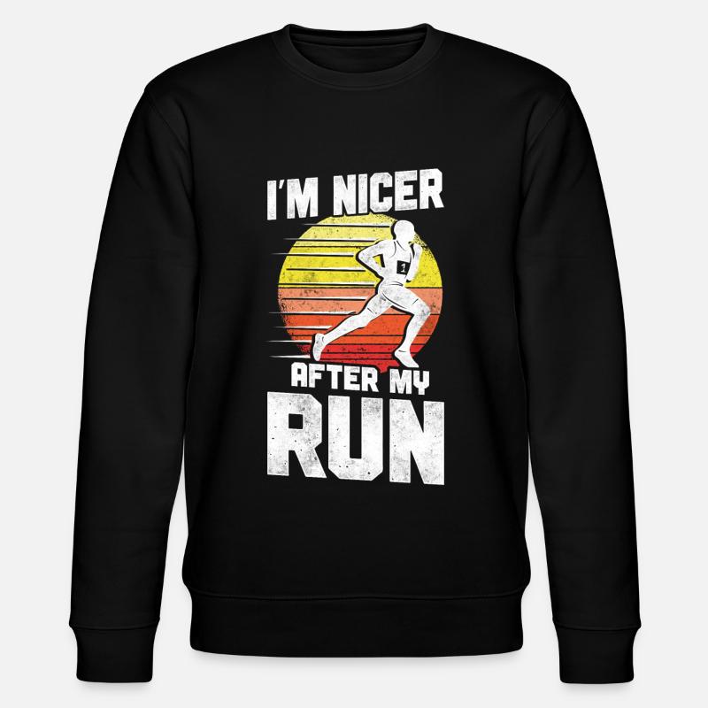 Running Runner Half Marathon - Stanley/Stella Unisex Bio-Sweatshirt CHANGER  - Schwarz