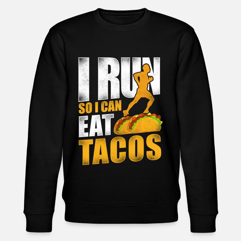 Running Runner Half Marathon Taco - Stanley/Stella Unisex Bio-Sweatshirt CHANGER  - Schwarz