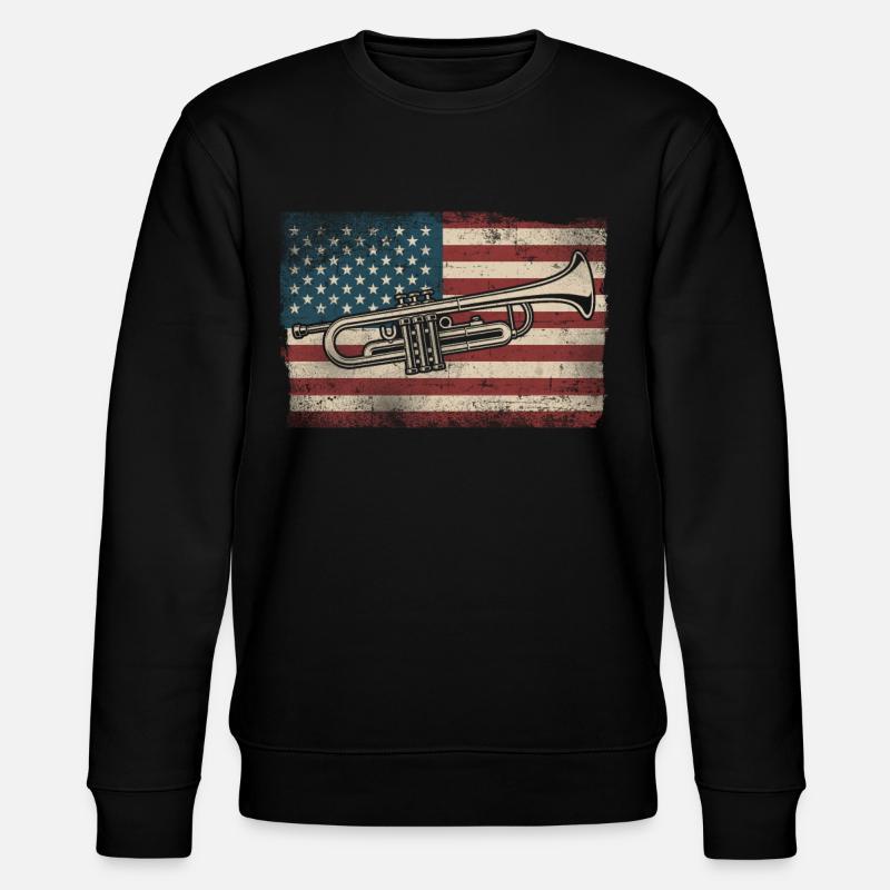 Trompettiste Drapeau américain - Sweat bio CHANGER Stanley/Stella Unisexe - noir