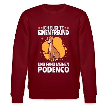 Podenco gefunden spanischer Windhund Podenco - Stanley/Stella Unisex Bio-Sweatshirt CHANGER  - Burgunderrot - Vorne - Nik (191cm) & Marisol (170cm)