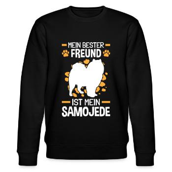 Mein Samojede ist mein bester Freund Samojede - Stanley/Stella Unisex Bio-Sweatshirt CHANGER  - Schwarz - Vorne - Nik (191cm) & Marisol (170cm)
