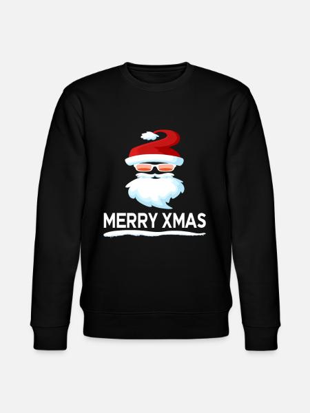 weihnachtsmann merry xmas grinsen - Stanley/Stella Unisex Bio-Sweatshirt CHANGER - Schwarz