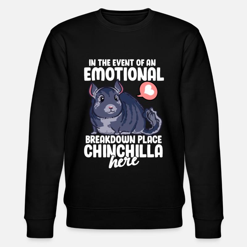 Funny Emotional Breakdown Chinchilla - Stanley/Stella CHANGER Unisex Organic Sweatshirt - black