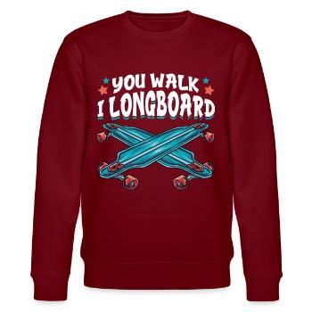 You Go I Longboard Drôle de Longboard - Sweat bio CHANGER Stanley/Stella Unisexe - bordeaux - Devant - Nik (191cm) & Marisol (170cm)