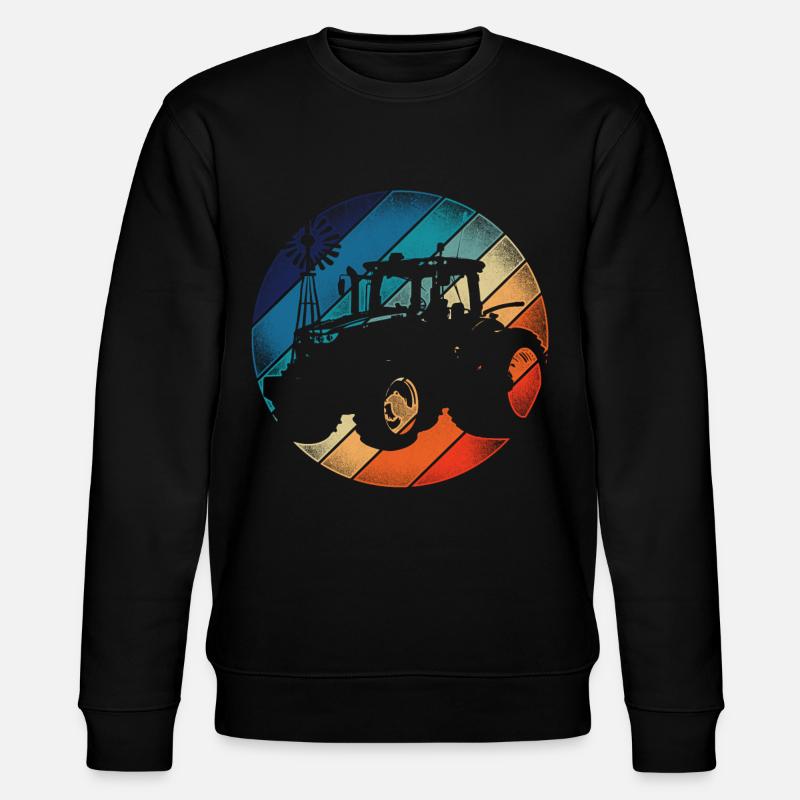 Farming Farmer Retro Tractor - Stanley/Stella CHANGER Unisex Organic Sweatshirt - black