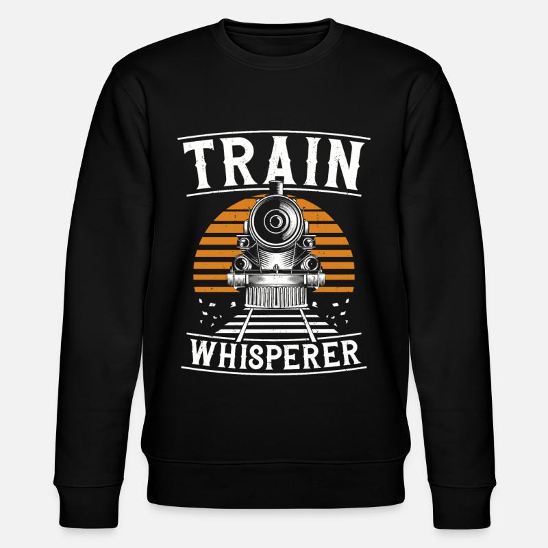Steam Train Driver Trainspotting - Stanley/Stella CHANGER Unisex Organic Sweatshirt - black