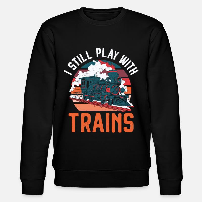 Steam Train Driver Trainspotting - Stanley/Stella Unisex Bio-Sweatshirt CHANGER  - Schwarz
