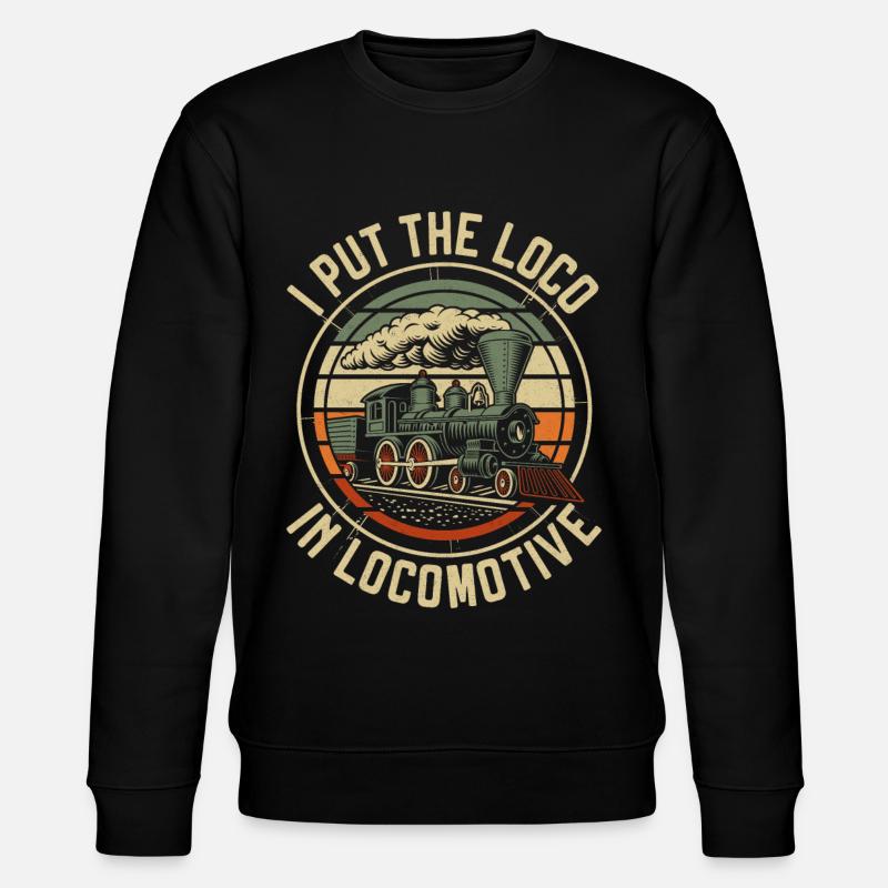 Steam Train Driver Trainspotting - Stanley/Stella CHANGER Unisex Organic Sweatshirt - black