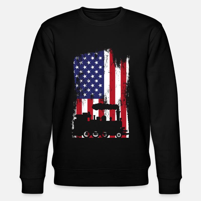 Steam Train Driver Trainspotting - Stanley/Stella Unisex Bio-Sweatshirt CHANGER  - Schwarz