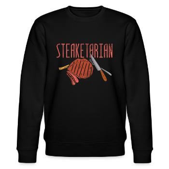 Steak de bœuf BBQ Steaketarian Mangeur de viande - Sweat bio CHANGER Stanley/Stella Unisexe - noir - Devant - Nik (191cm) & Marisol (170cm)