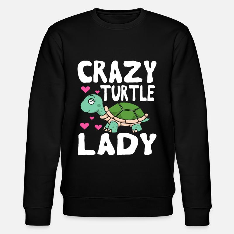 Verrückte Schildkrötendame Schildkrötenmutter - Stanley/Stella Unisex Bio-Sweatshirt CHANGER  - Schwarz