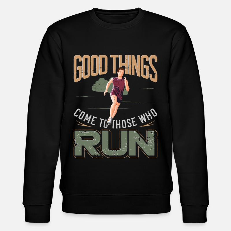 Running Runner Half Marathon - Stanley/Stella Unisex Bio-Sweatshirt CHANGER  - Schwarz