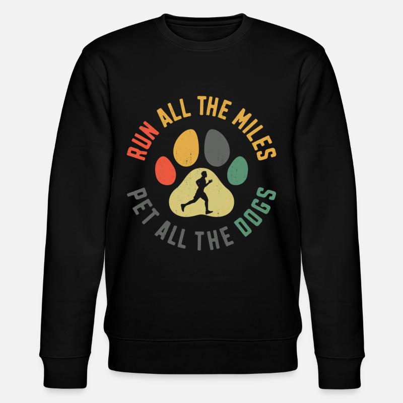 Running Runner Half Marathon Dog - Stanley/Stella CHANGER Unisex Organic Sweatshirt - black