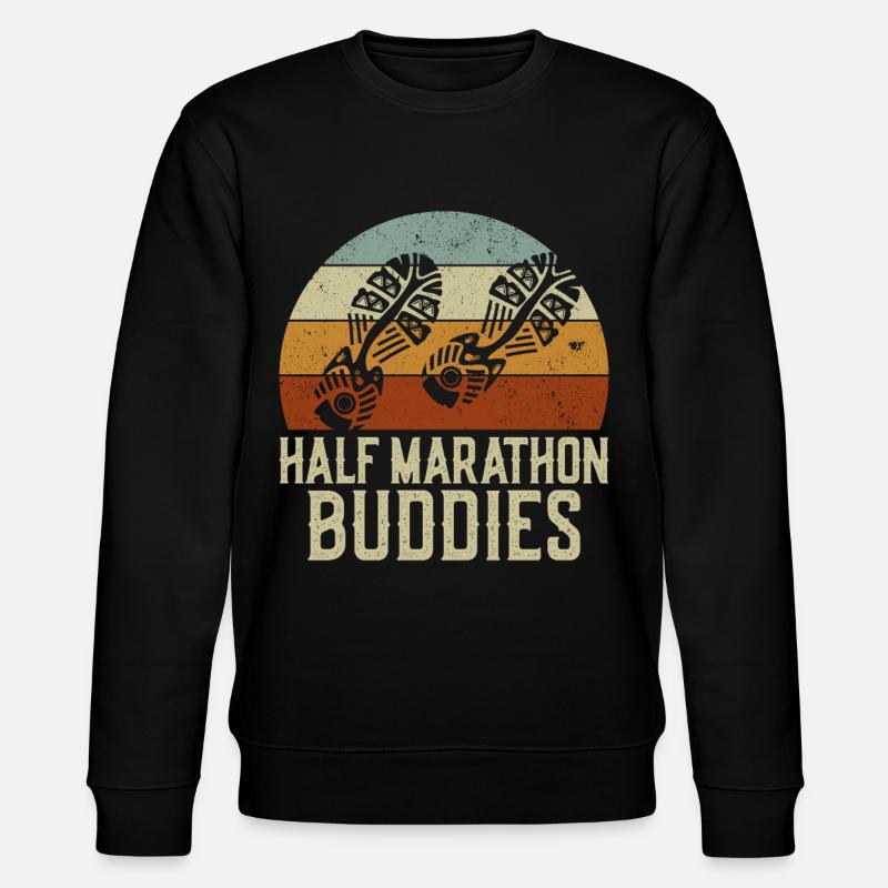 Running Runner Half Marathon - Stanley/Stella Unisex Bio-Sweatshirt CHANGER  - Schwarz
