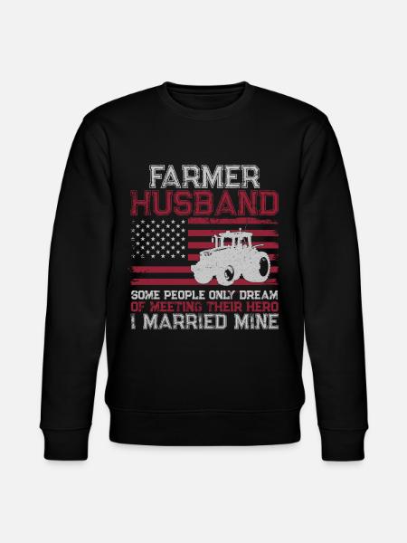 Farming Farmer Husband Tractor - Stanley/Stella CHANGER Unisex Organic Sweatshirt - black