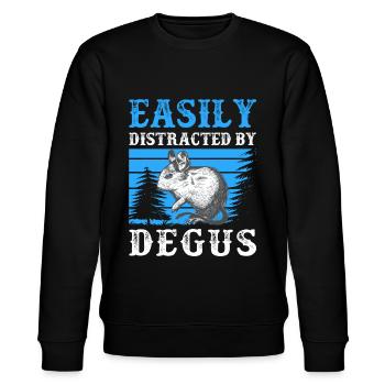 Degu leicht abgelenkt chilenisches Nagetier - Stanley/Stella Unisex Bio-Sweatshirt CHANGER  - Schwarz - Vorne - Nik (191cm) & Marisol (170cm)