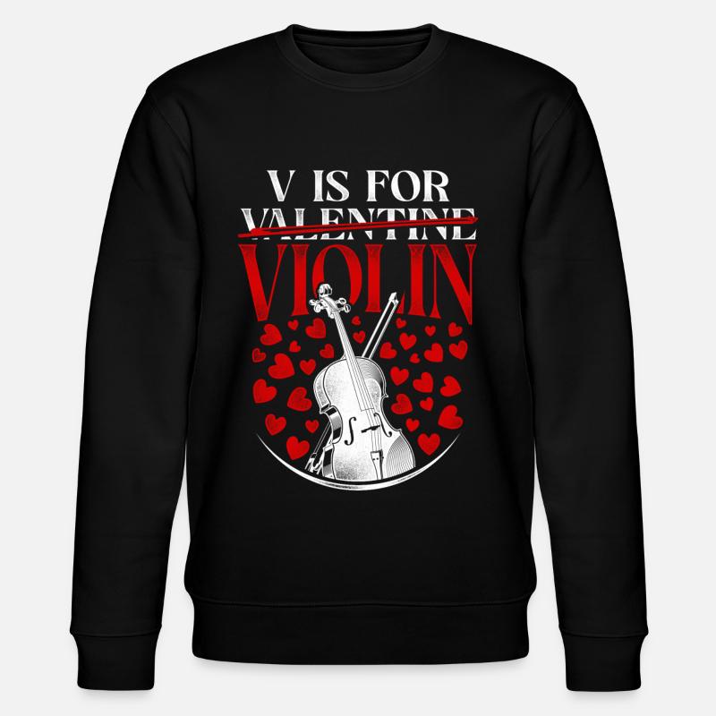 Violin Violinist Valentines Day - Stanley/Stella Unisex Bio-Sweatshirt CHANGER  - Schwarz