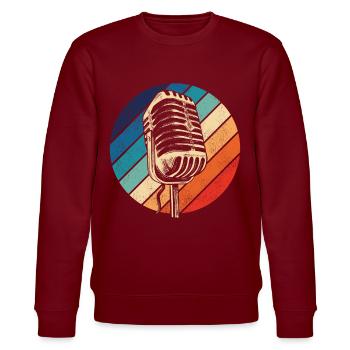 Karaoke Singer Microphone Vocalist - Stanley/Stella Unisex Bio-Sweatshirt CHANGER  - Burgunderrot - Vorne - Nik (191cm) & Marisol (170cm)