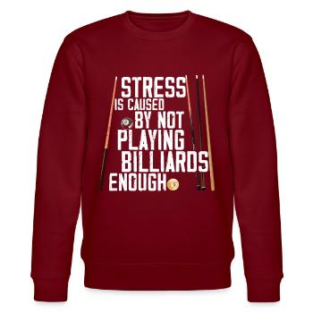 Billiards Pool Player Ball Vintage - Stanley/Stella CHANGER Unisex Organic Sweatshirt - burgundy - Front - Nik (191cm) & Marisol (170cm)