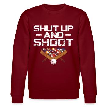 Billiards Pool Player Ball Vintage - Stanley/Stella CHANGER Unisex Organic Sweatshirt - burgundy - Front - Nik (191cm) & Marisol (170cm)