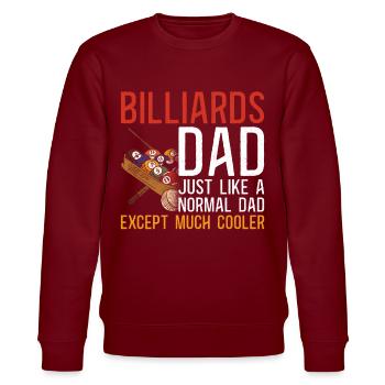 Billiards Pool Player Ball Dad - Stanley/Stella CHANGER Unisex Organic Sweatshirt - burgundy - Front - Nik (191cm) & Marisol (170cm)