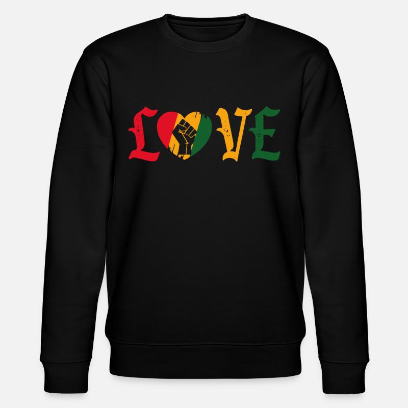 Love Afrika - Stanley/Stella Unisex Bio-Sweatshirt CHANGER  - Schwarz