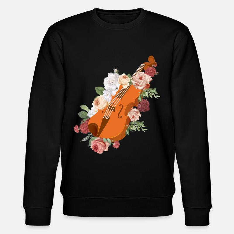 Violon Violoniste Fleur Florale - Sweat bio CHANGER Stanley/Stella Unisexe - noir