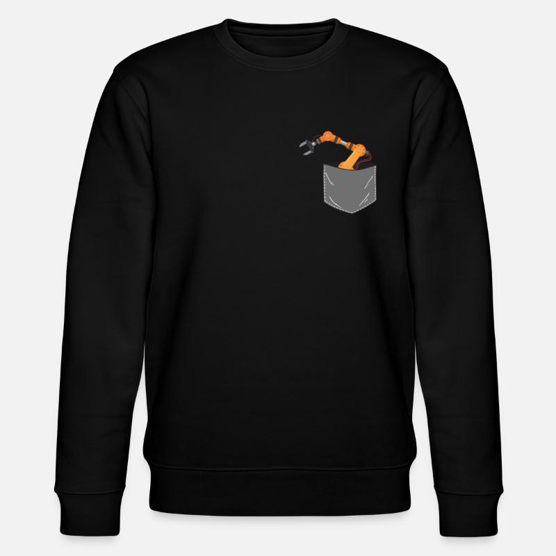 Robot Robotics Engineer Pocket - Stanley/Stella CHANGER Unisex Organic Sweatshirt - black