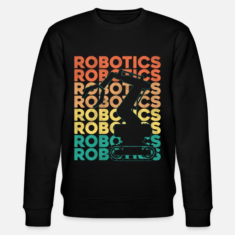 Robot Robotics Engineer Retro - Stanley/Stella CHANGER Unisex Organic Sweatshirt - black